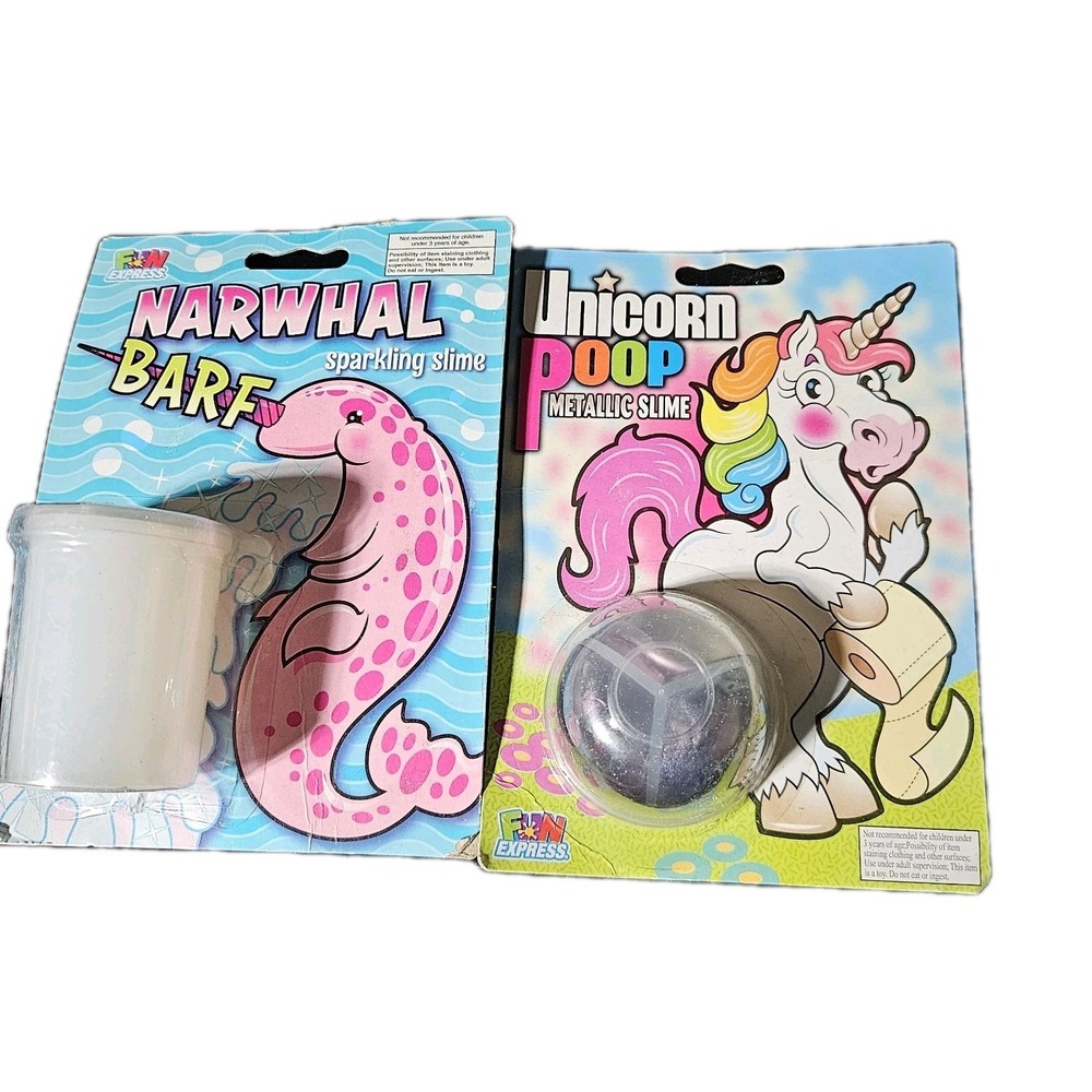 2 Pack Slime  NARWHAL UNICORN New‎ Metallic Sparkling